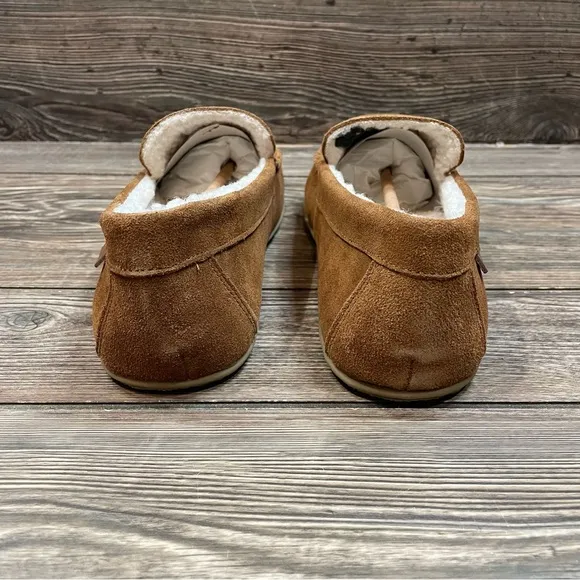 Polo Ralph Lauren Men's Collins Bear Suede Slippers Memory Foam Brown Size 9 NEW