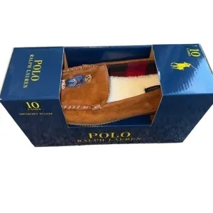 Polo Ralph Lauren Polo Bear Memory Foam Slippers Boxed Gift Women’s Size 10 New