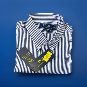 Polo Ralph Lauren Slim Fit Size S15 Dress Shirt with Blue Stripes