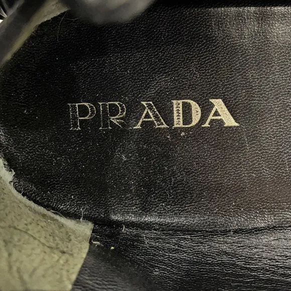 Prada Black Patent Leather Crystal Embellished Flats EU 40
