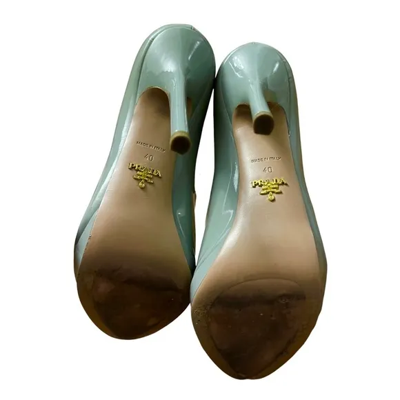 Prada Peep Toe Patent Shoes