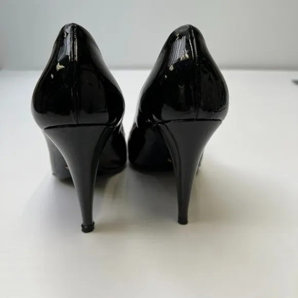 Prada Pump Women 7.5 Leather Patent Italy Buckle Square Heel Shiny Ombre Core Go