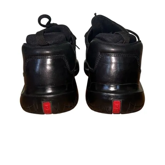 Prada Rare Vintage Chunky Square Toe Black Leather Shoes UK 7.5 US 8.5