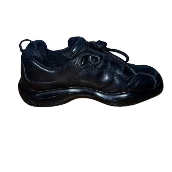 Prada Rare Vintage Chunky Square Toe Black Leather Shoes UK 7.5 US 8.5