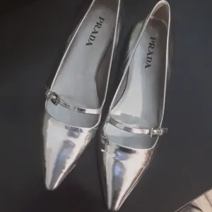 PRADA.FLATS.Silver.SIZE 36