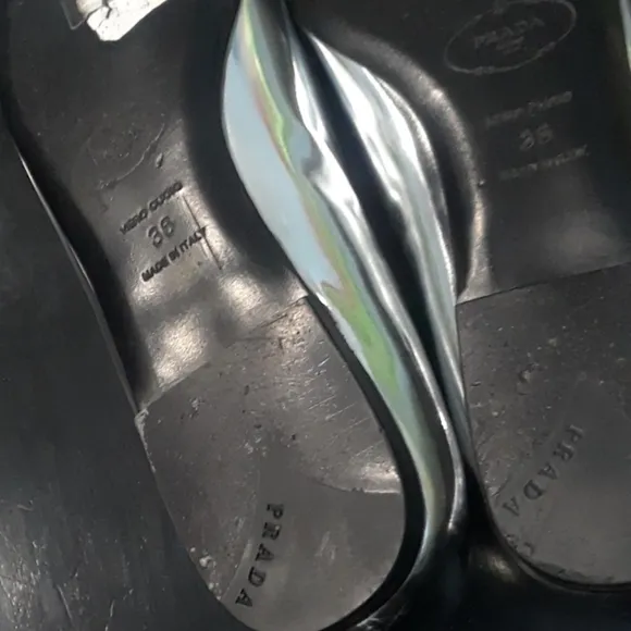 PRADA.FLATS.Silver.SIZE 36