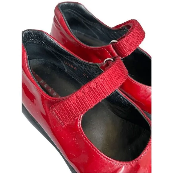 PRADA Girls 13 (31) Patent Leather Mary Jane Shoes AS IS