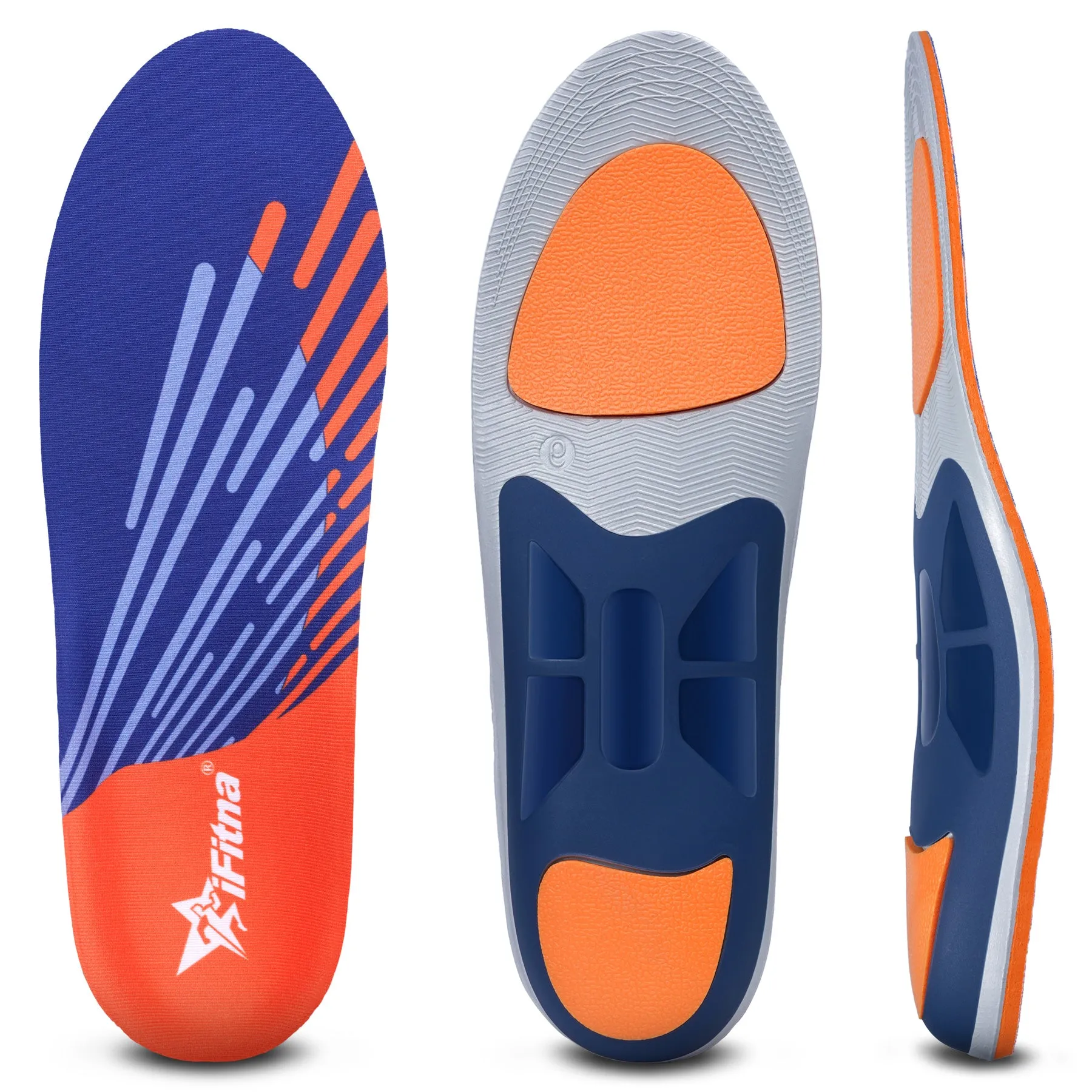 Premium High Arch Support Orthopedic Insoles for Plantar Fasciitis Relief, Cushioning Foot Inserts for Flat Feet, Deep Heel Cup, Shock Absorption for Men and Women