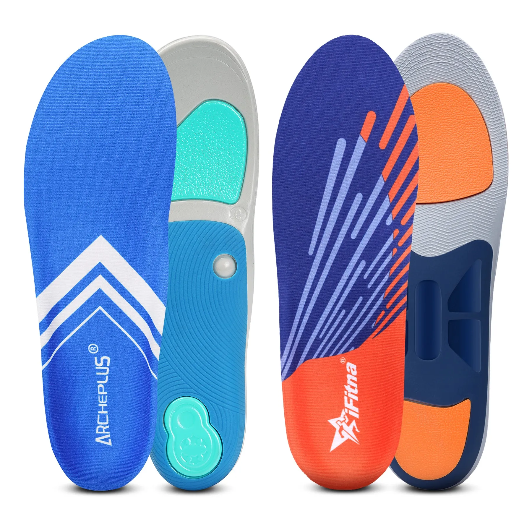 Premium High Arch Support Orthopedic Insoles for Plantar Fasciitis Relief, Cushioning Foot Inserts for Flat Feet, Deep Heel Cup, Shock Absorption for Men and Women