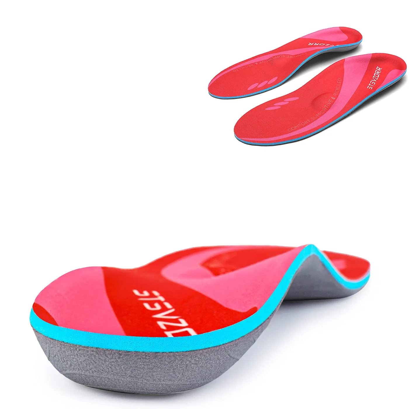 Premium High Arch Support Orthopedic Insoles for Plantar Fasciitis Relief, Cushioning Foot Inserts for Flat Feet, Deep Heel Cup, Shock Absorption for Men and Women