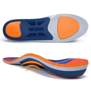 Premium High Arch Support Orthopedic Insoles for Plantar Fasciitis Relief, Cushioning Foot Inserts for Flat Feet, Deep Heel Cup, Shock Absorption for Men and Women