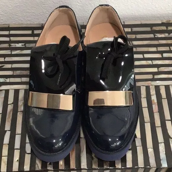 Preowned Baldi “Sayre” Patent Loafer Shoes