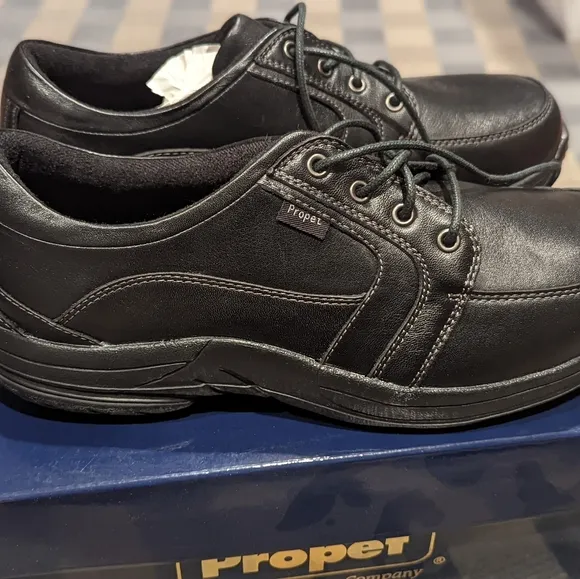 Propet leather black orthopedic walking shoes 9 5E