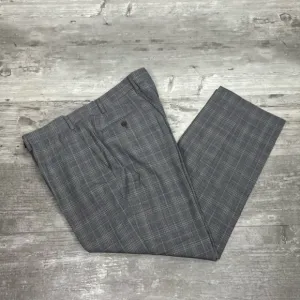 Psycho Bunny Grey &amp; Blue Plaid Slim Dress Pants 36