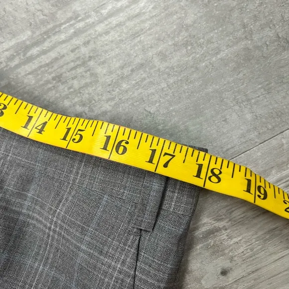 Psycho Bunny Grey &amp; Blue Plaid Slim Dress Pants 36