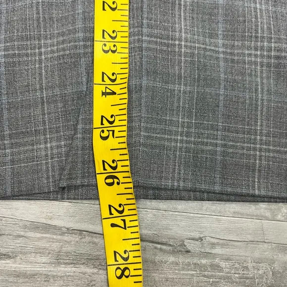 Psycho Bunny Grey &amp; Blue Plaid Slim Dress Pants 36