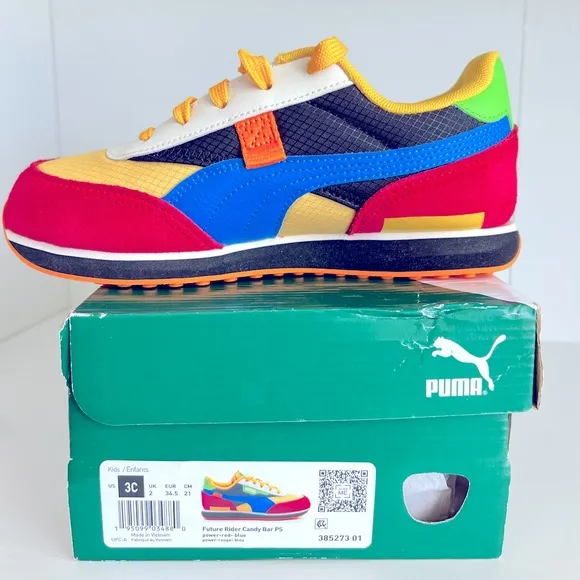 PUMA ‘Big Kids' Future Rider Candy Bar Sneakers Size 3C **NEW WITH BOX**🔥