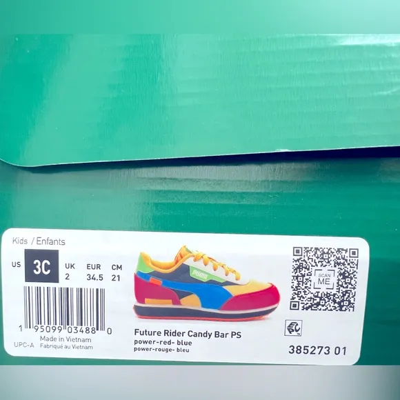 PUMA ‘Big Kids' Future Rider Candy Bar Sneakers Size 3C **NEW WITH BOX**🔥