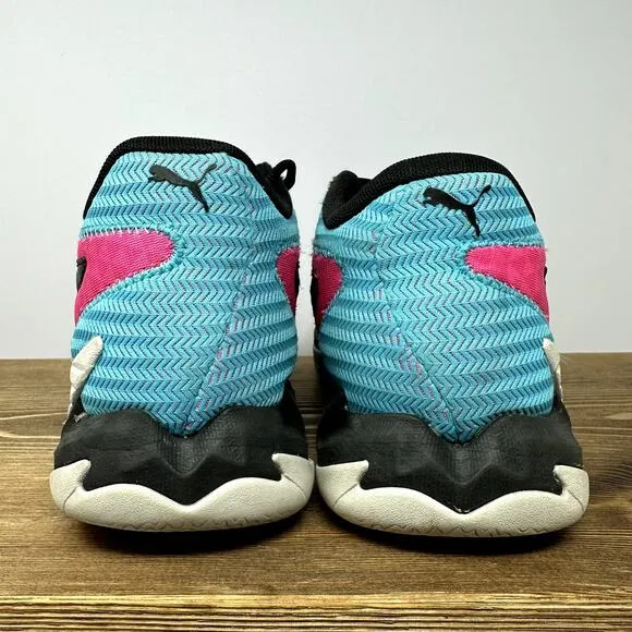 PUMA Dagger Black Fluro Pink Pes Basketball Shoes Sz 9 Hoopers Sneaker 311353-01