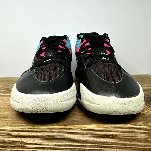PUMA Dagger Black Fluro Pink Pes Basketball Shoes Sz 9 Hoopers Sneaker 311353-01