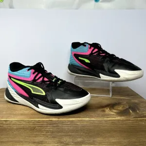 PUMA Dagger Black Fluro Pink Pes Basketball Shoes Sz 9 Hoopers Sneaker 311353-01