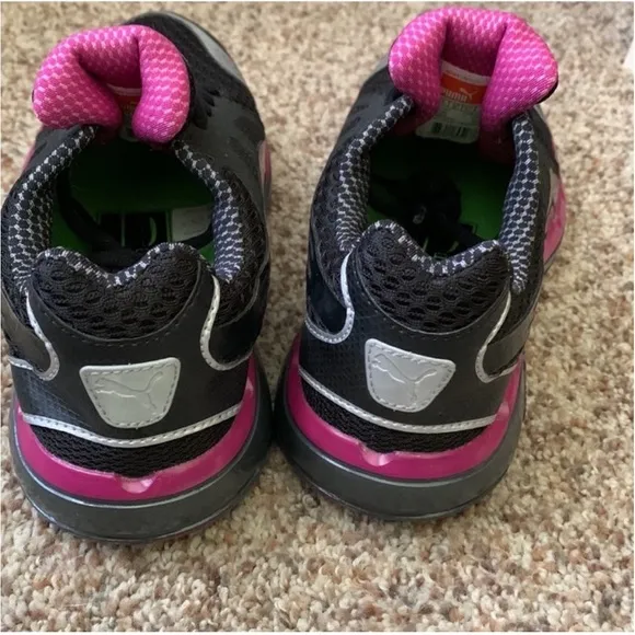 Puma Faas 550 Ortholite Women's 5.5 Black Purple Lace Up BioRide Running Shoes