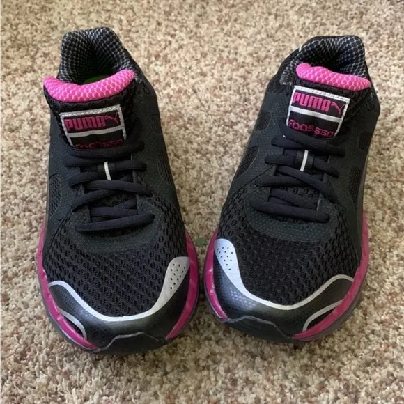 Puma Faas 550 Ortholite Women's 5.5 Black Purple Lace Up BioRide Running Shoes