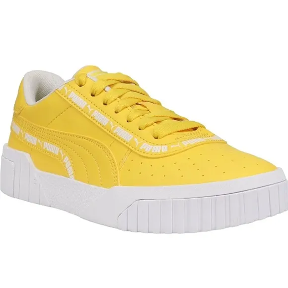 PUMA Kids Boys Cali Taping Lace Up Sneakers Shoes Casual Yellow size 5C active
