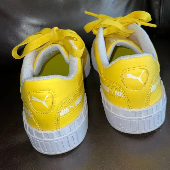 PUMA Kids Boys Cali Taping Lace Up Sneakers Shoes Casual Yellow size 5C active