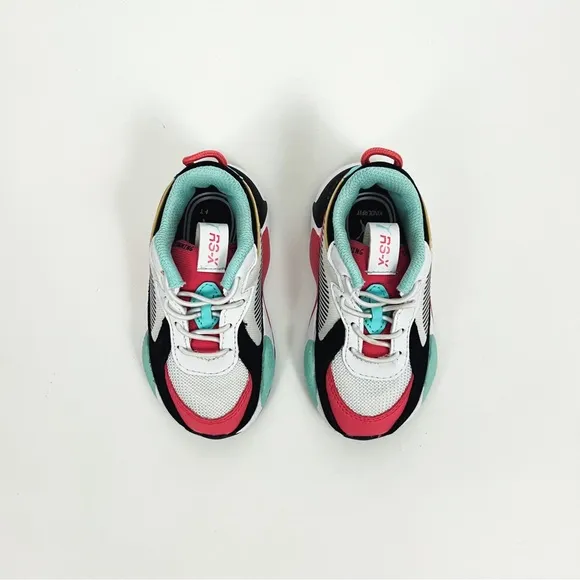 PUMA RS-X Spring Toddler Shoes Puma White-Sun Kissed Coral-Aruba Blue | Size 6C