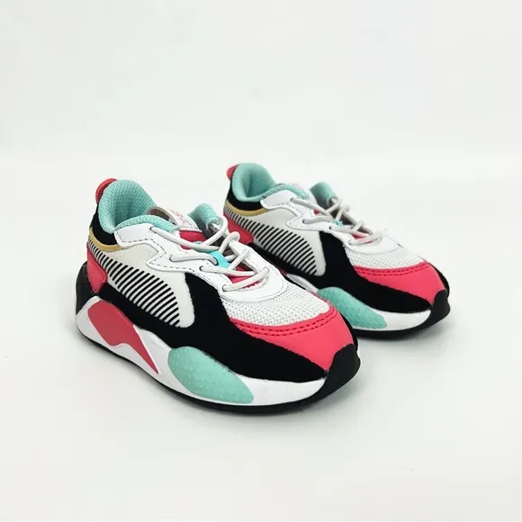 PUMA RS-X Spring Toddler Shoes Puma White-Sun Kissed Coral-Aruba Blue | Size 6C