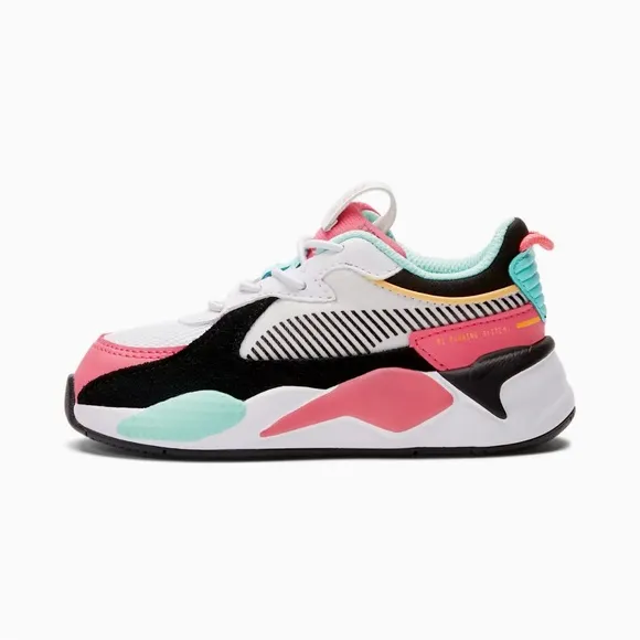 PUMA RS-X Spring Toddler Shoes Puma White-Sun Kissed Coral-Aruba Blue | Size 6C