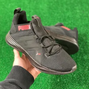 Puma Softride Mid Top Mens Athletic Gym Shoes Black Red 376489-01 NEW Sz 8.5