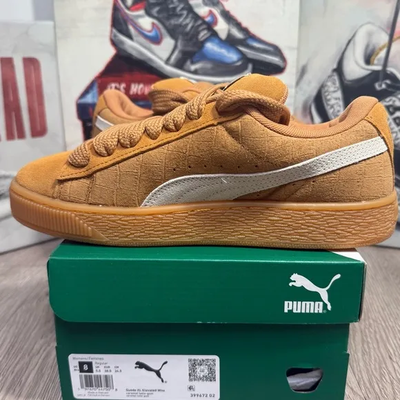 Puma Suede XL Elevated Caramel Latte Gum Womens 7 - 8.5 Suede Lifestyle Sneakers