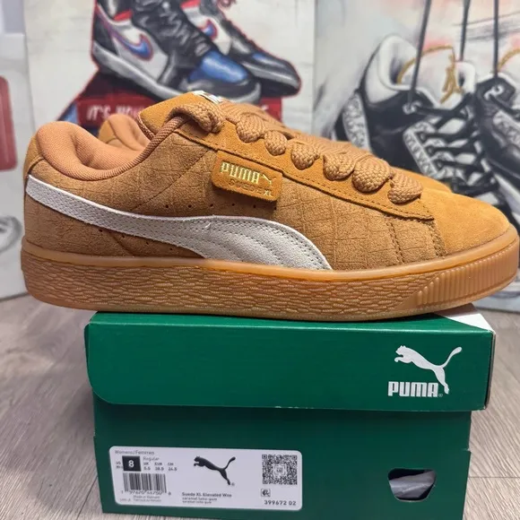 Puma Suede XL Elevated Caramel Latte Gum Womens 7 - 8.5 Suede Lifestyle Sneakers