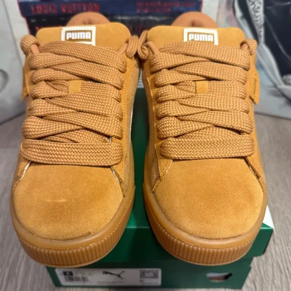 Puma Suede XL Elevated Caramel Latte Gum Womens 7 - 8.5 Suede Lifestyle Sneakers
