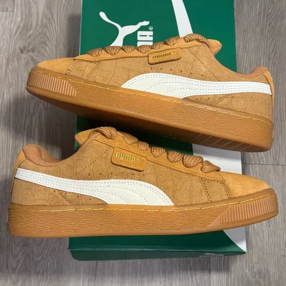 Puma Suede XL Elevated Caramel Latte Gum Womens 7 - 8.5 Suede Lifestyle Sneakers