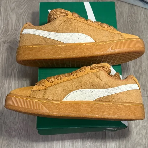 Puma Suede XL Elevated Caramel Latte Gum Womens 7 - 8.5 Suede Lifestyle Sneakers