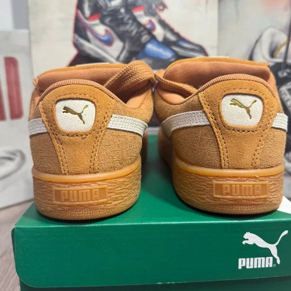 Puma Suede XL Elevated Caramel Latte Gum Womens 7 - 8.5 Suede Lifestyle Sneakers