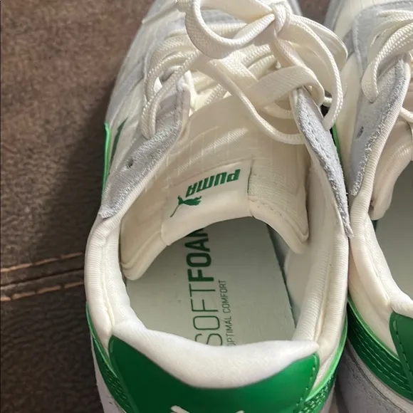 Puma White and Green Sneakers