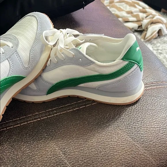 Puma White and Green Sneakers