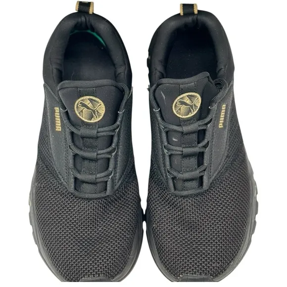 PUMA Womens Gold and Black Venus Lace Up Sneaker | US 8.5