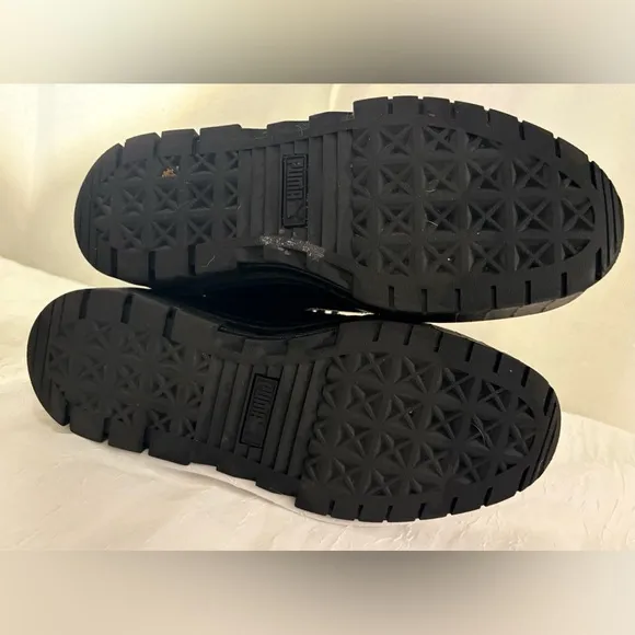 PUMA x Dua Lipa Mayze Platform Combat Boots Mid Calf Black Lace-up Goth Emo Sz 6