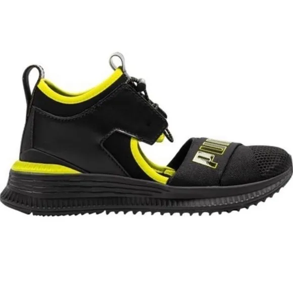 Puma/Fenty Black &amp; Lime Green Open Sneakers