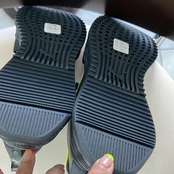 Puma/Fenty Black &amp; Lime Green Open Sneakers