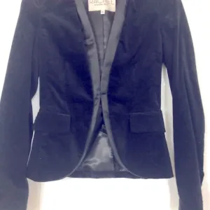 Rachel Roy black slim fit velvet luxe elegant blazer with satin lapel size 0 new