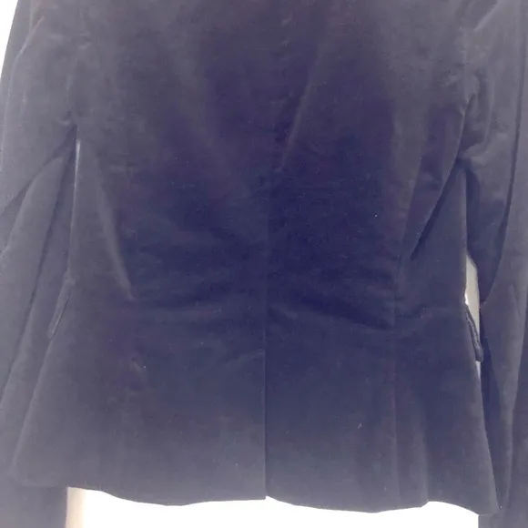 Rachel Roy black slim fit velvet luxe elegant blazer with satin lapel size 0 new