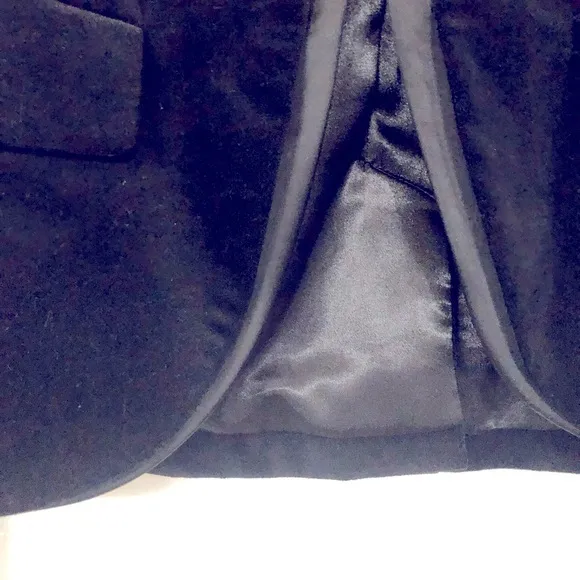 Rachel Roy black slim fit velvet luxe elegant blazer with satin lapel size 0 new