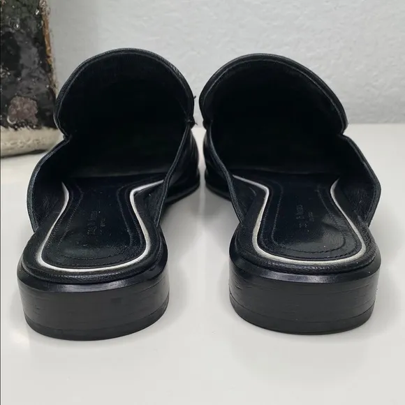 Rag &amp; Bone Aslen Black Leather Slip-On Mule Shoes Size 8