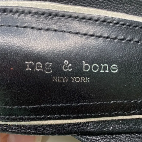 Rag &amp; Bone Aslen Black Leather Slip-On Mule Shoes Size 8